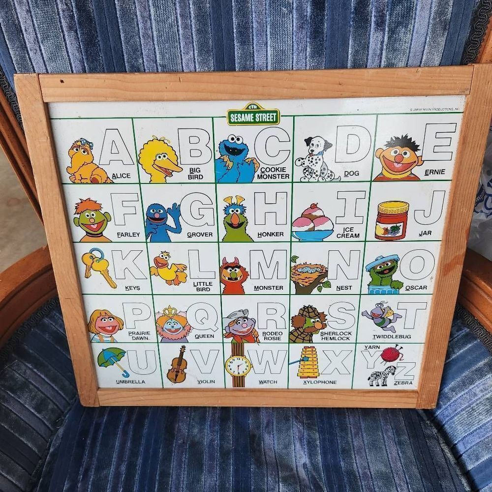 Vintage Sesame Street 90's White Board / Chalk Board / Magnetic Learning…